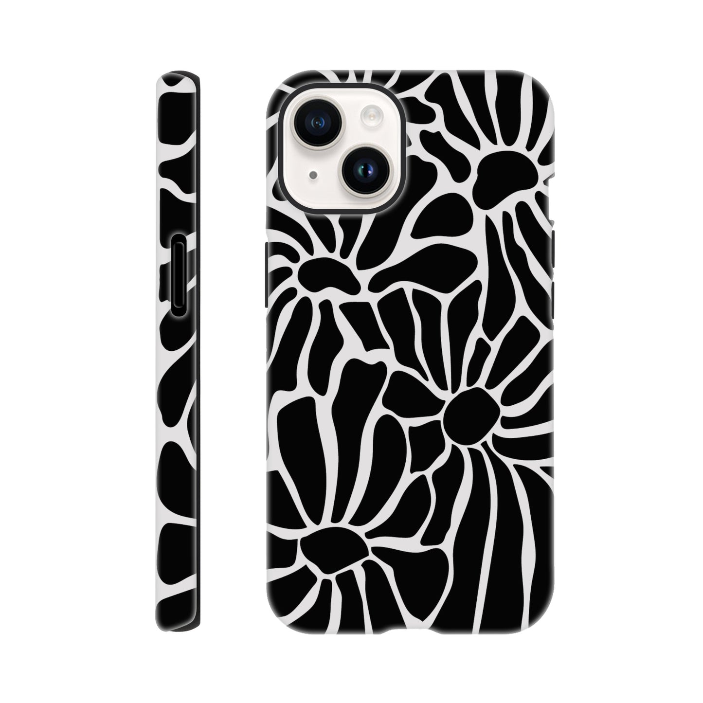 In Black And White | Abstract Floral | Tough Phone Case - iPhone