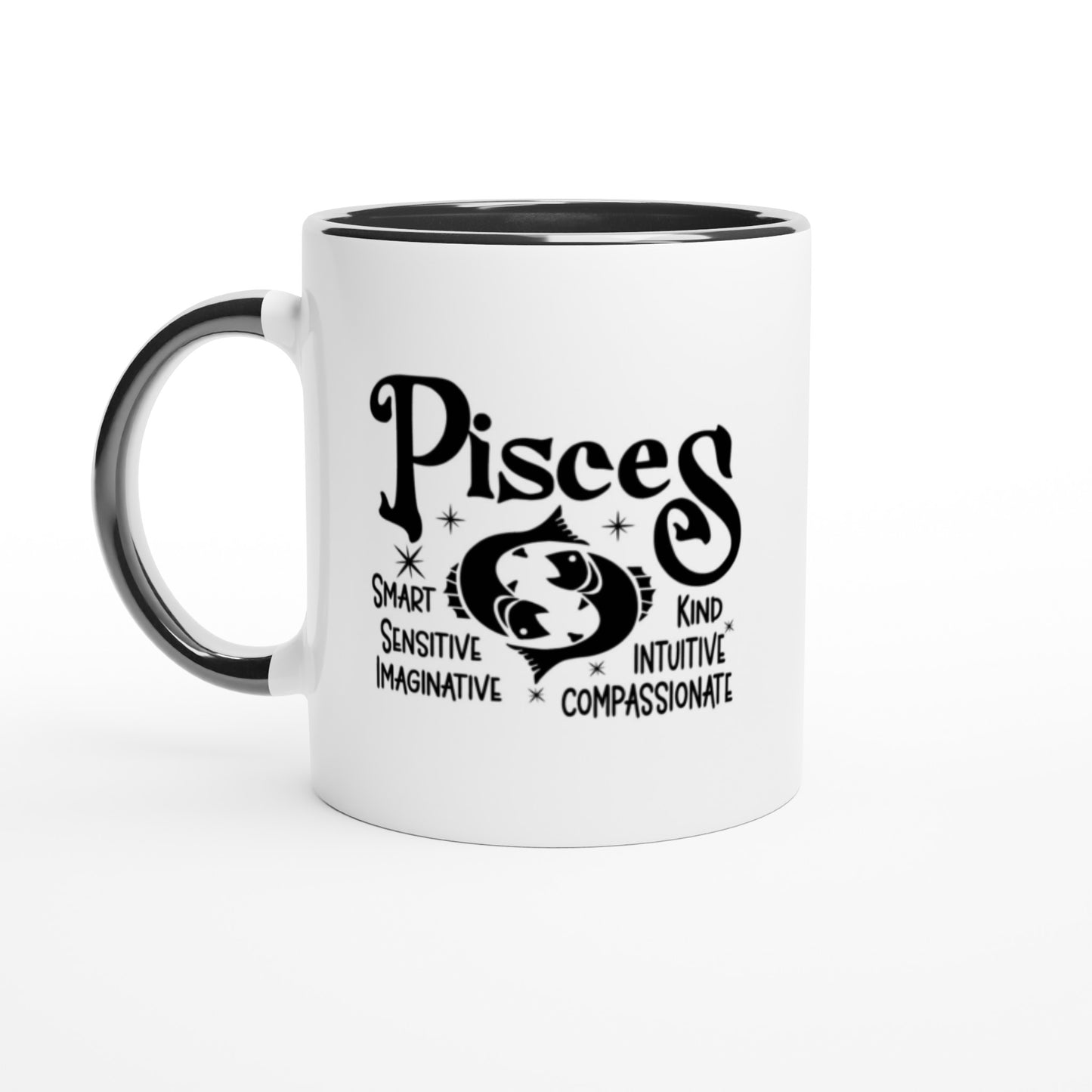 Pisces |  Zodiac Sign | White  11oz Ceramic Mug | Color Inside