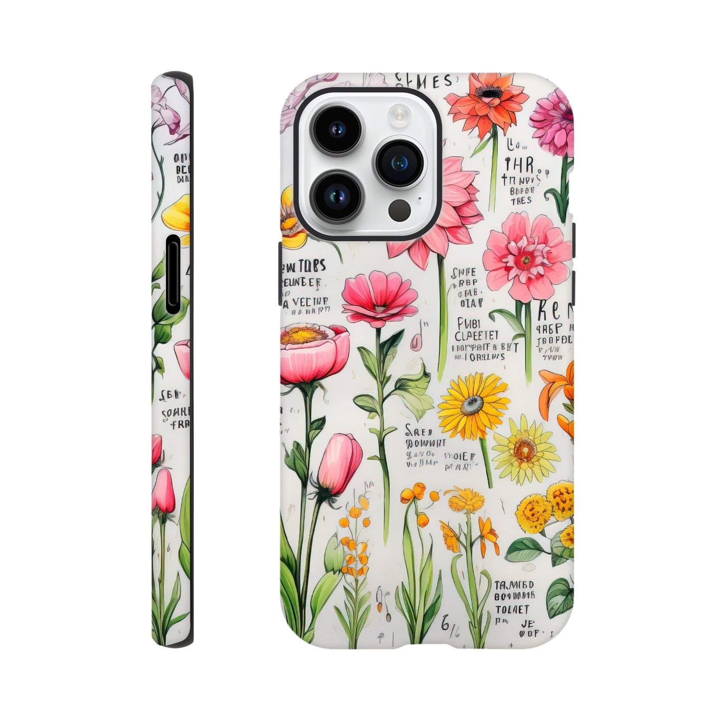 Vintage Flower | Sketch Notes | Tough Phone Case - iPhone