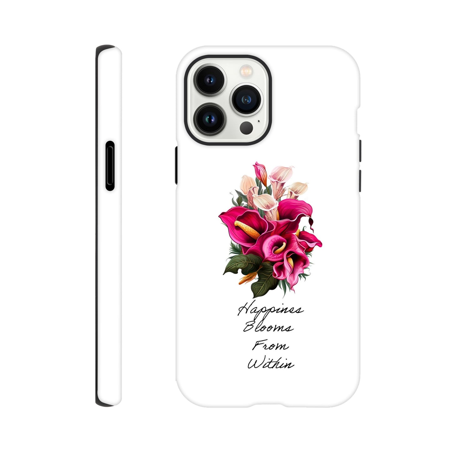 Happiness Quote | Floral | Tough Phone Case - iPhone