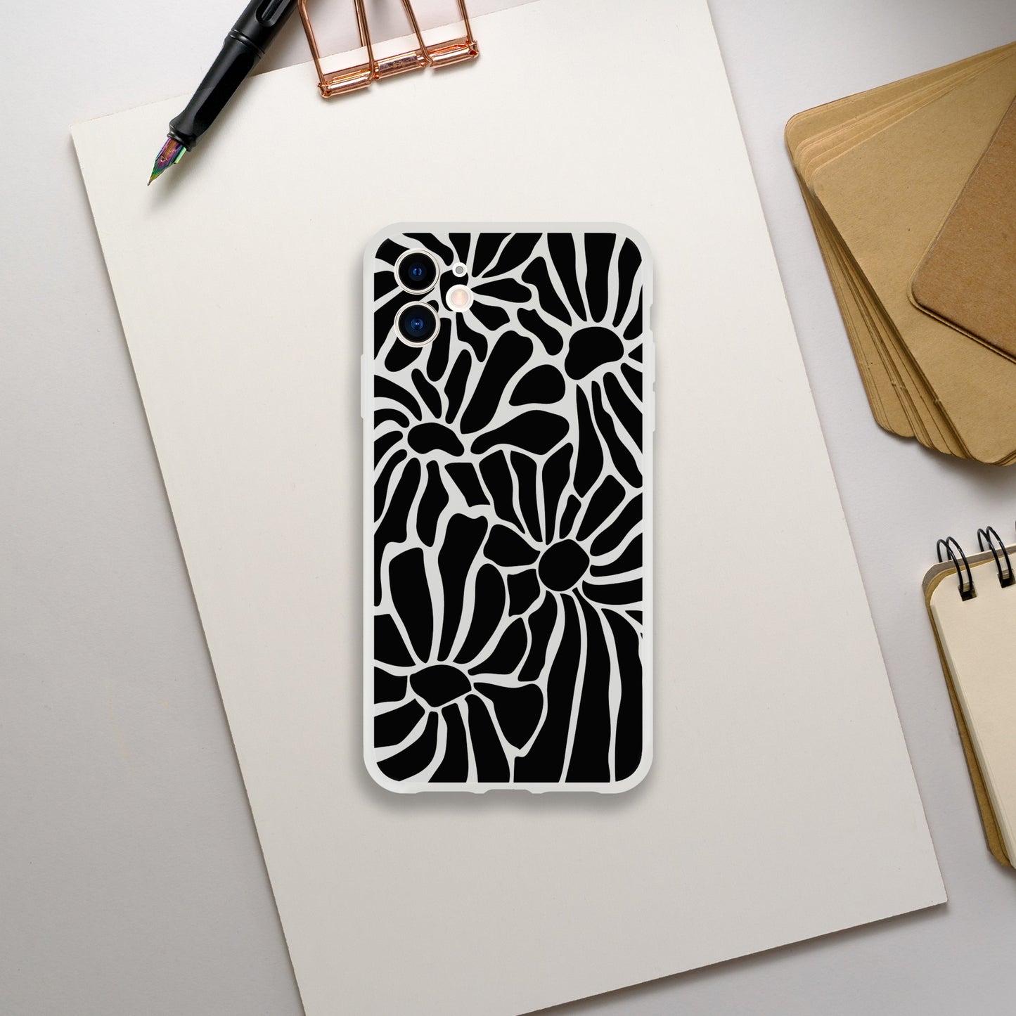 In Black And White | Abstract Floral | Flexi Case iPhone