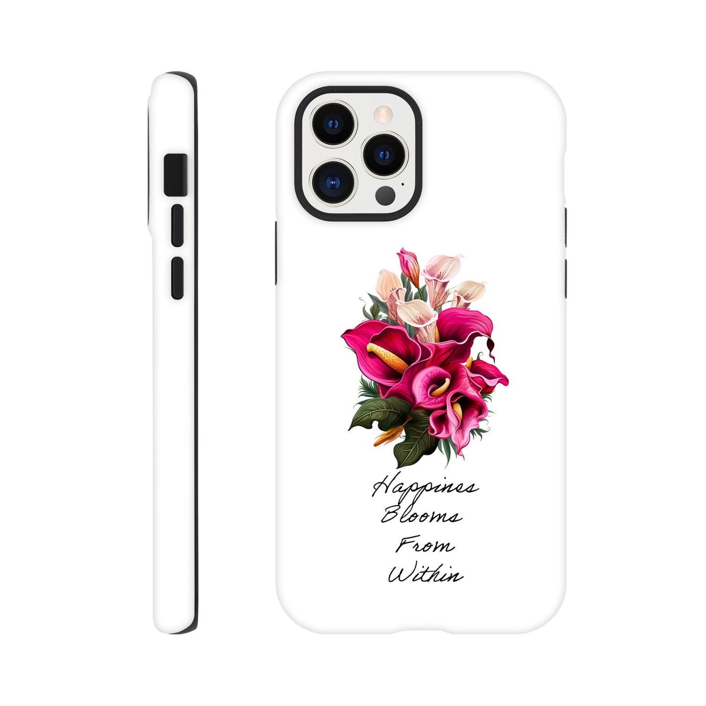 Happiness Quote | Floral | Tough Phone Case - iPhone