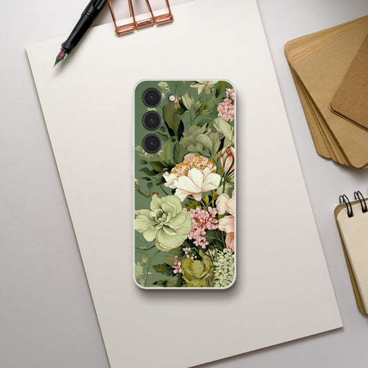 Sage | Floral | Flexi  Phone Case- Samsung Galaxy