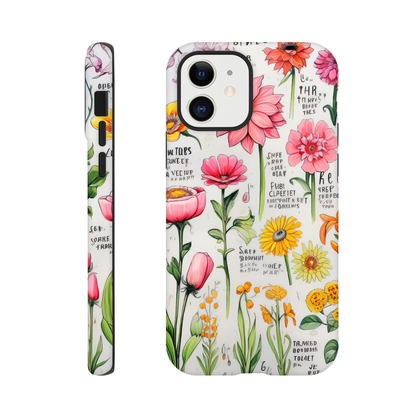 Vintage Flower | Sketch Notes | Tough Phone Case - iPhone