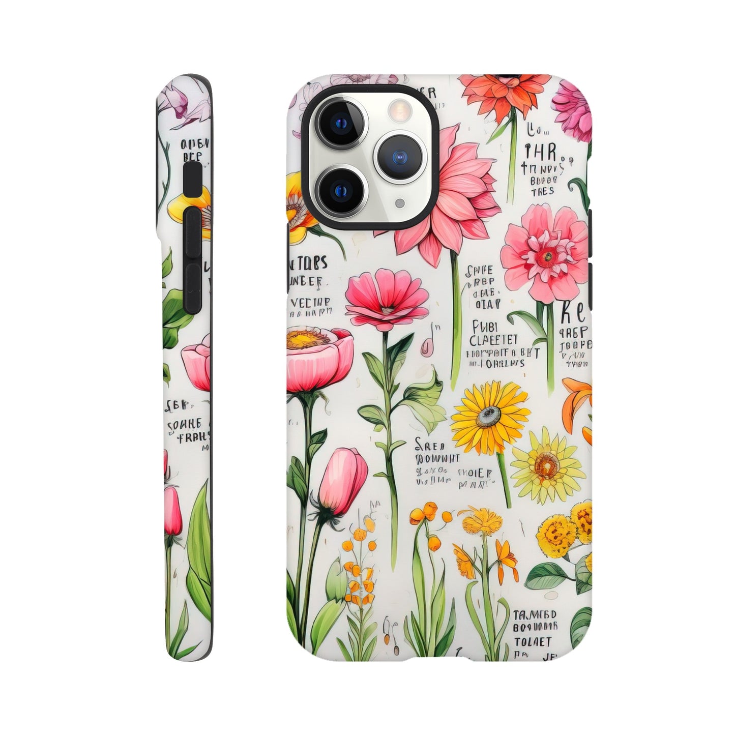 Vintage Flower | Sketch Notes | Tough Phone Case - iPhone