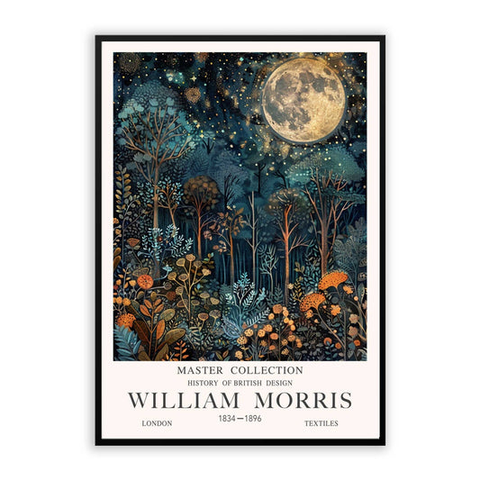 William Morris Moon and Stars Art Print 001