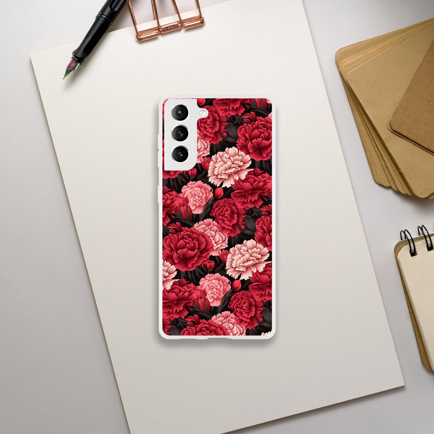 Carnations | Can-Do | Floral |  Flexi Phone Case- Samsung Galaxy