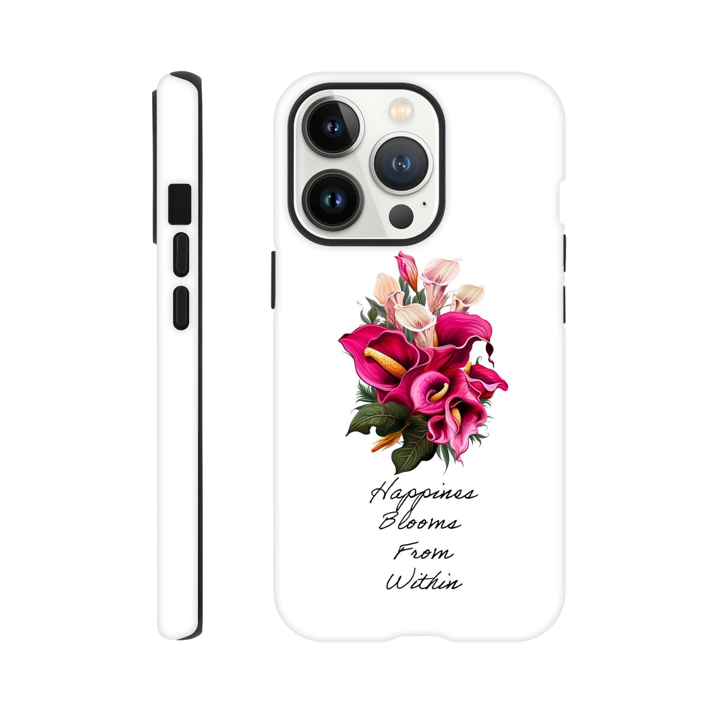 Happiness Quote | Floral | Tough Phone Case - iPhone