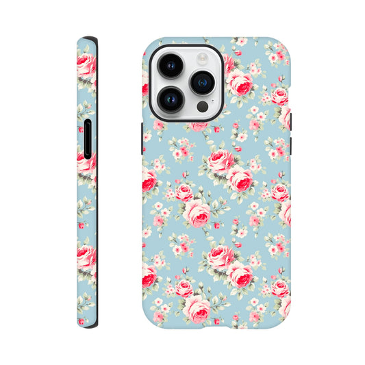 Shabby Chic Roses | Teal |Tough Phone Case - iPhone