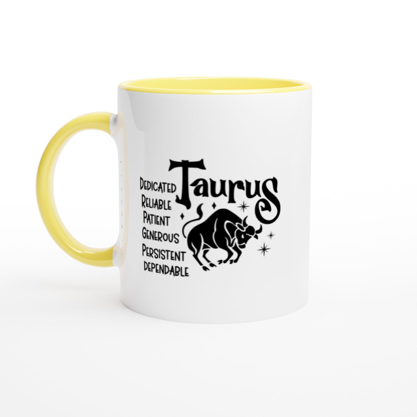 Taurus | Zodiac Sign | White Ceramic 11oz Mug | Color Inside