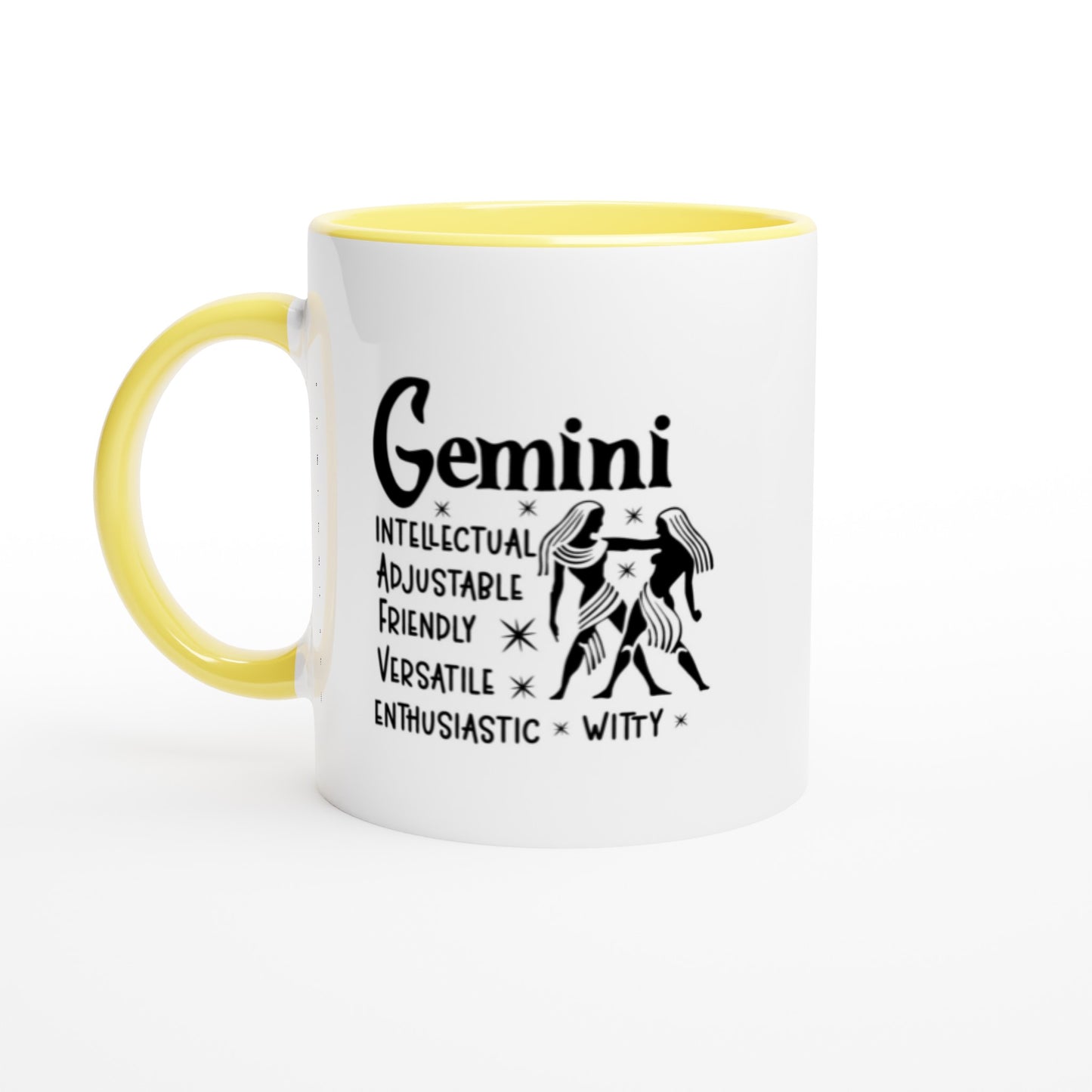 Gemini | Zodiac Sign | White  Ceramic 11oz Mug | Color Inside