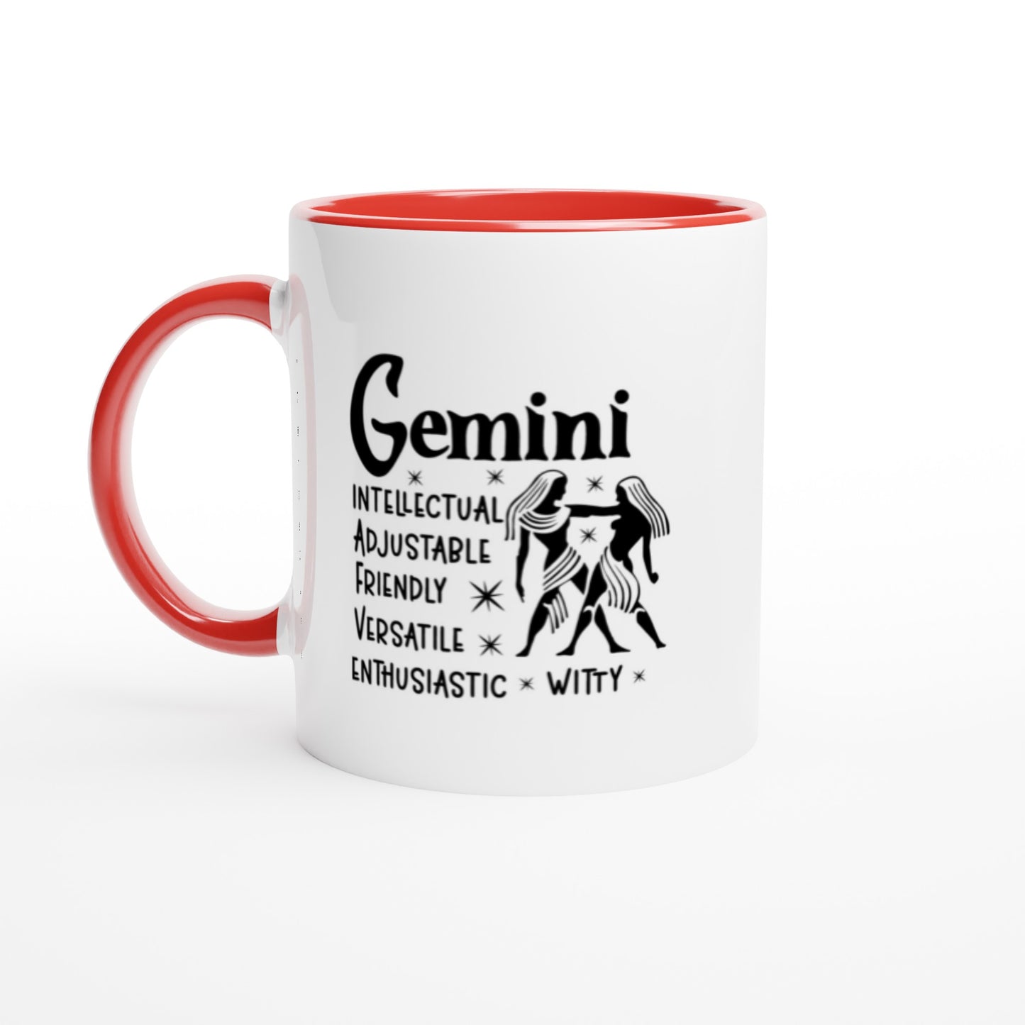 Gemini | Zodiac Sign | White  Ceramic 11oz Mug | Color Inside