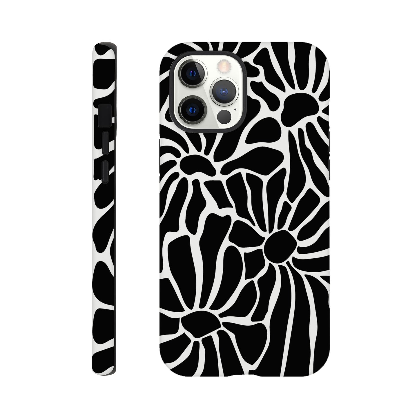 In Black And White | Abstract Floral | Tough Phone Case - iPhone