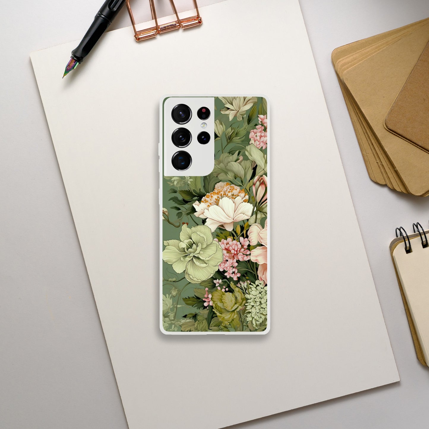 Sage | Floral | Flexi  Phone Case- Samsung Galaxy