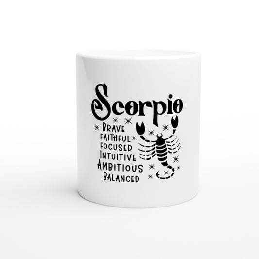 Scorpio | Zodiac Sign | White Ceramic 11oz Mug