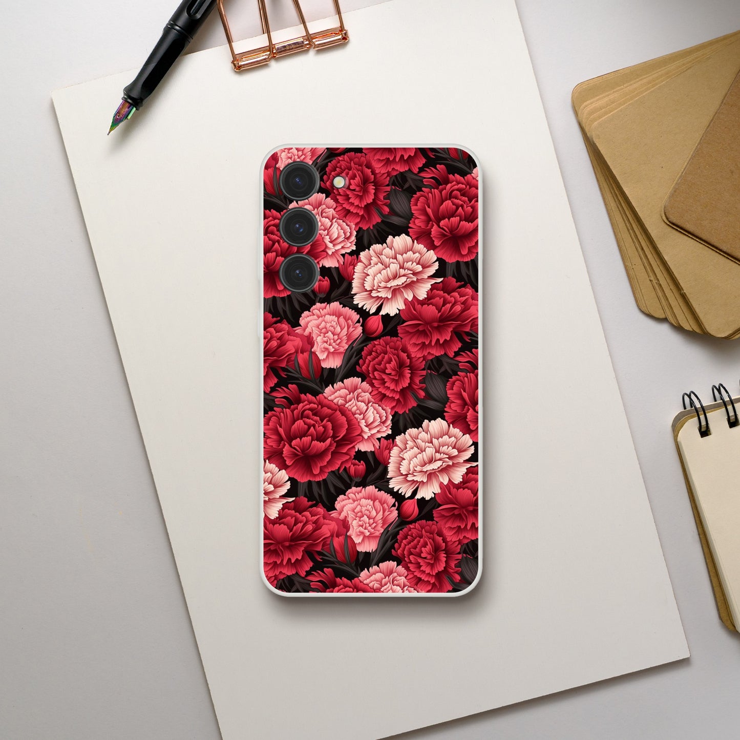 Carnations | Can-Do | Floral |  Flexi Phone Case- Samsung Galaxy