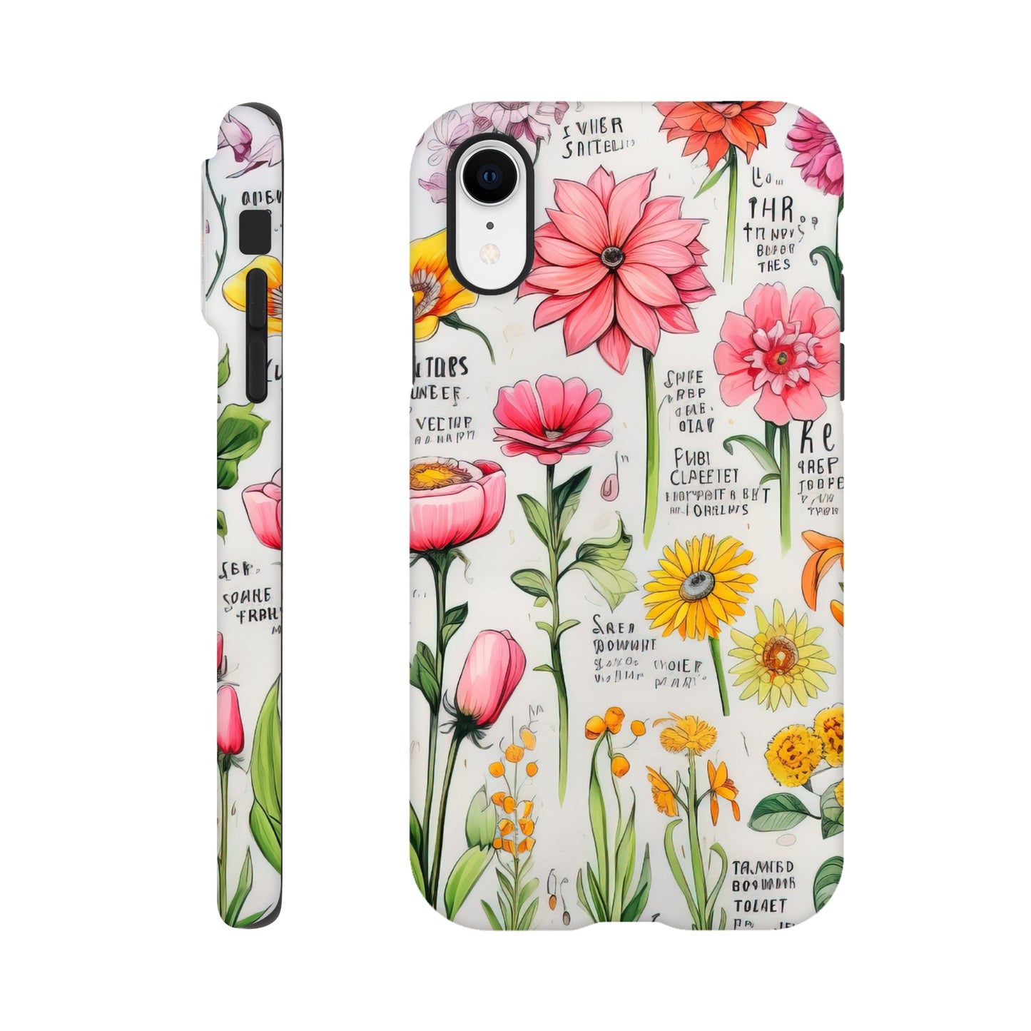 Vintage Flower | Sketch Notes | Tough Phone Case - iPhone