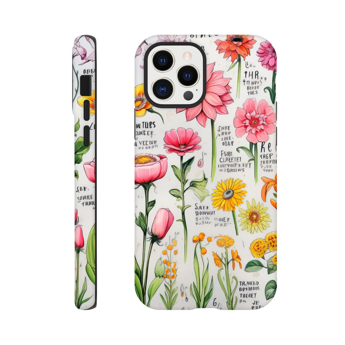 Vintage Flower | Sketch Notes | Tough Phone Case - iPhone