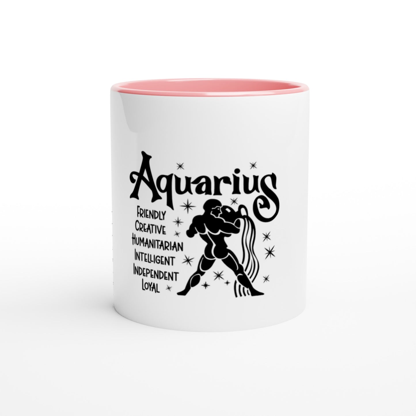 Aquarius | Zodiac Sign | White  11oz Ceramic Mug with Color Inside