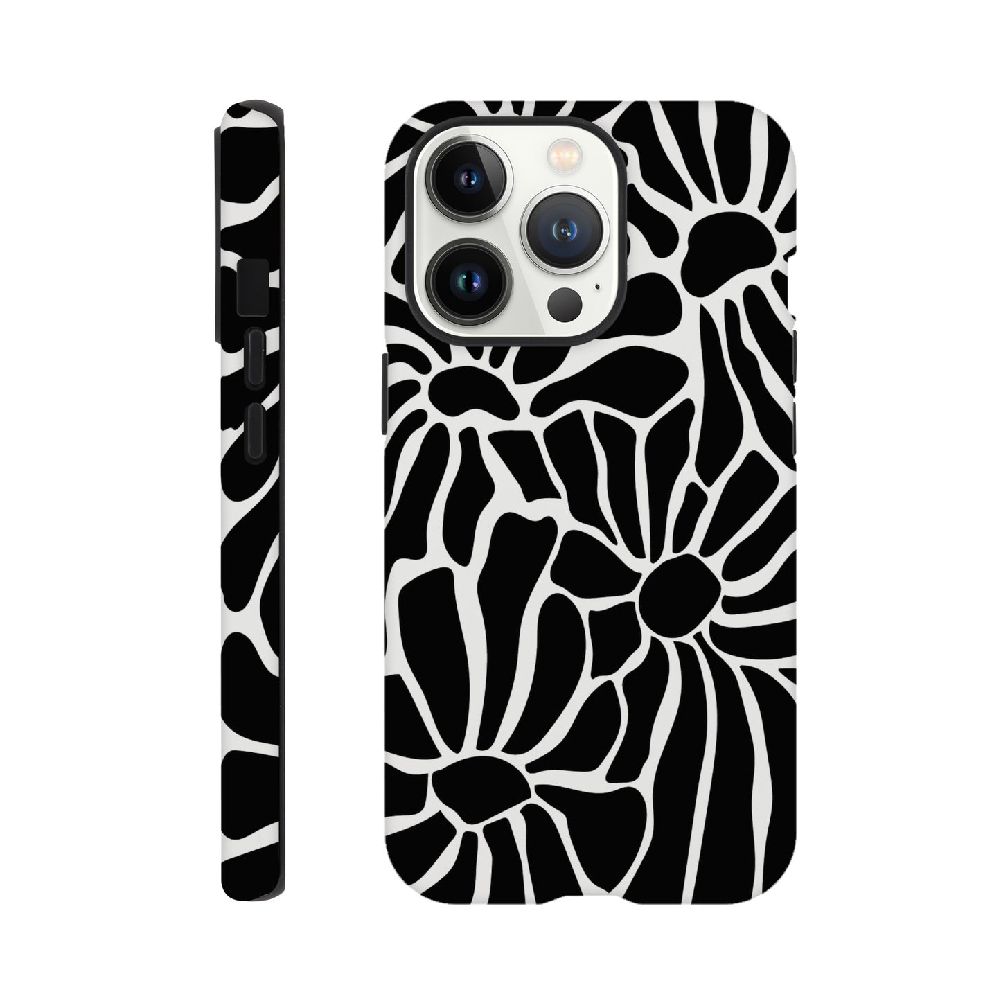 In Black And White | Abstract Floral | Tough Phone Case - iPhone