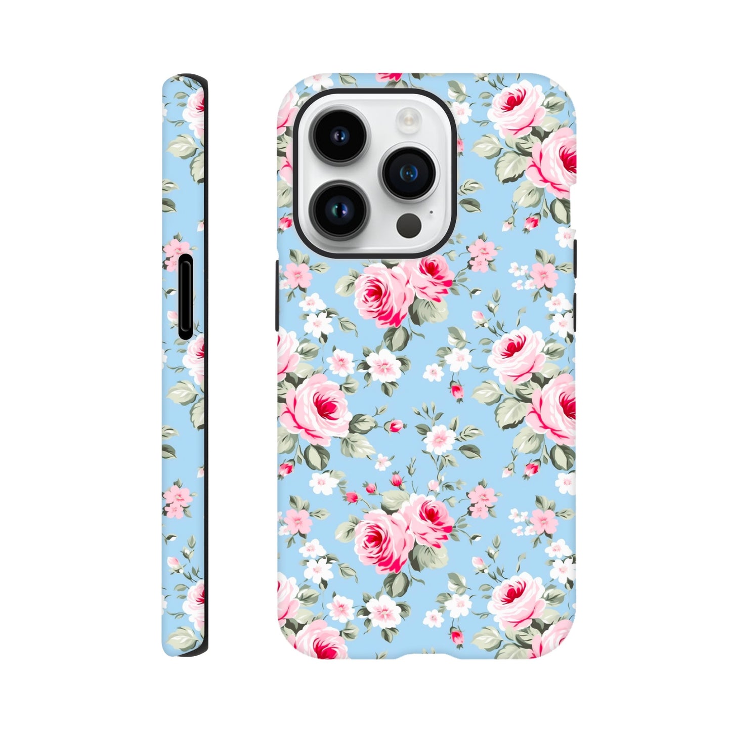 Wild Roses | Blue | Tough Phone Case - iPhone