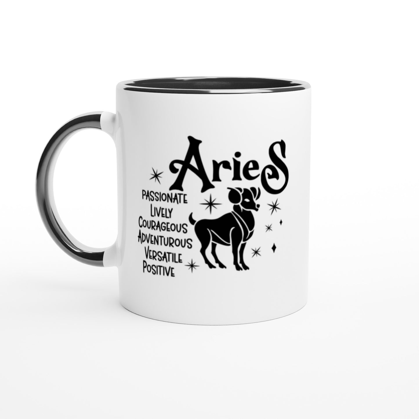 Aries | Zodiac Sign | White  Ceramic 11oz  Mug | Color Inside