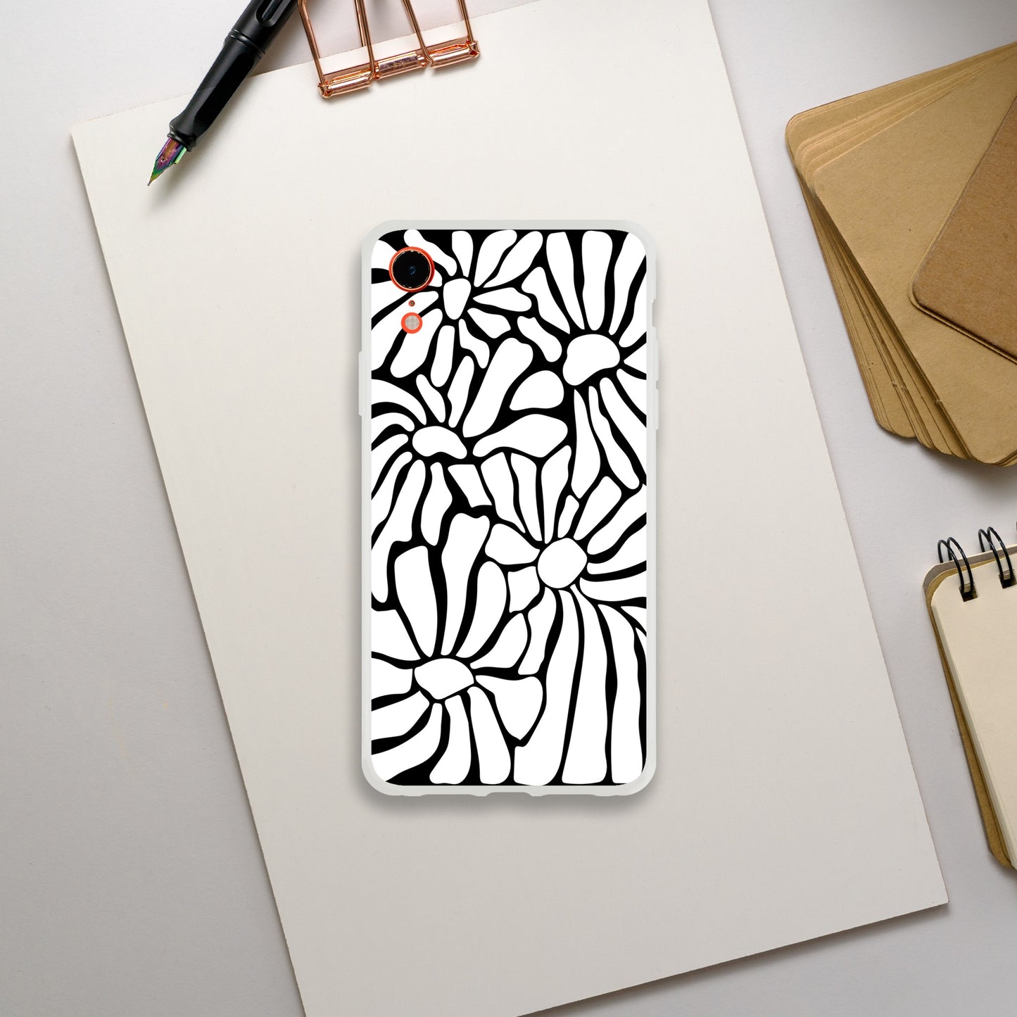 In Black And White  | Abstract Floral | Flexi Case iPhone