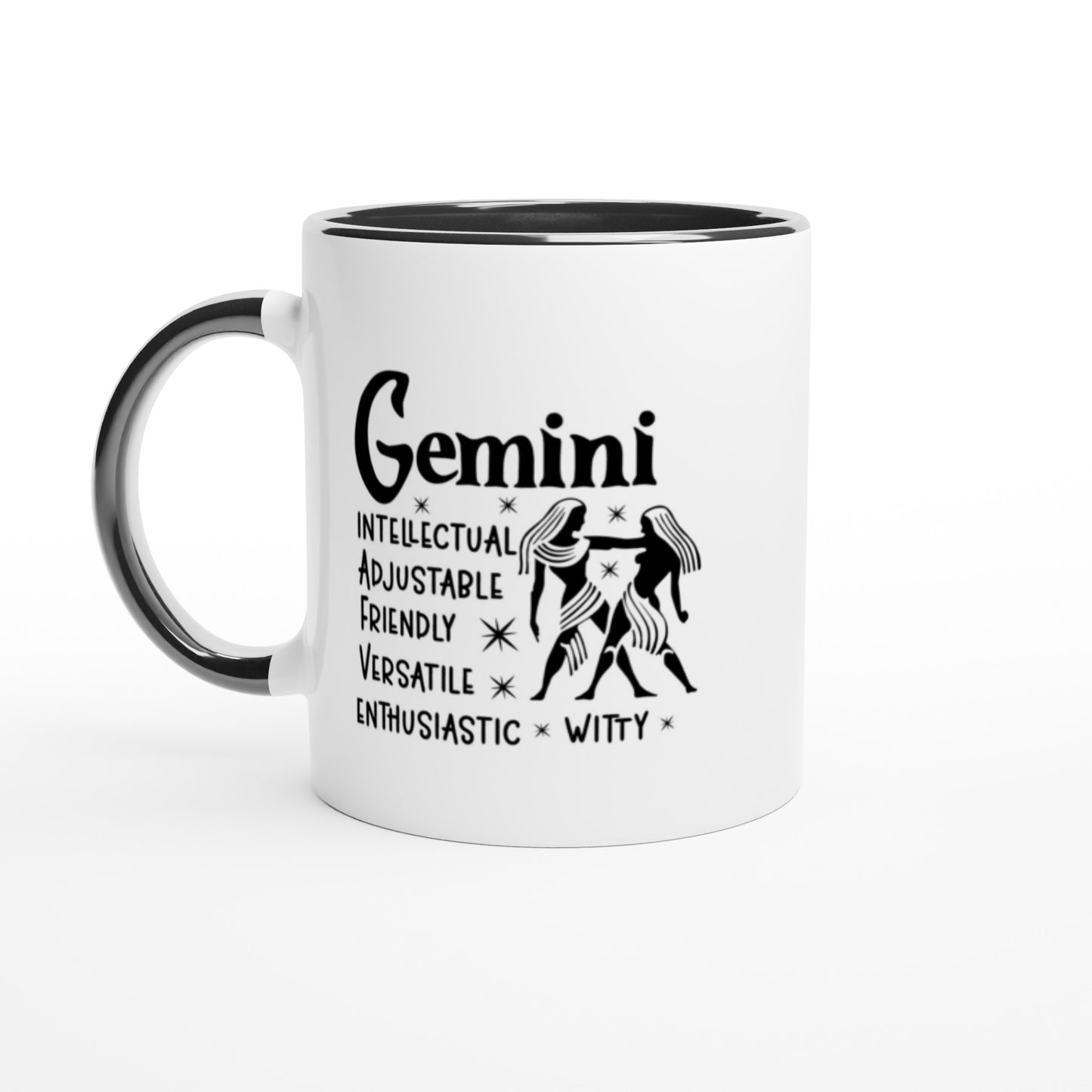 Gemini | Zodiac Sign | White  Ceramic 11oz Mug | Color Inside