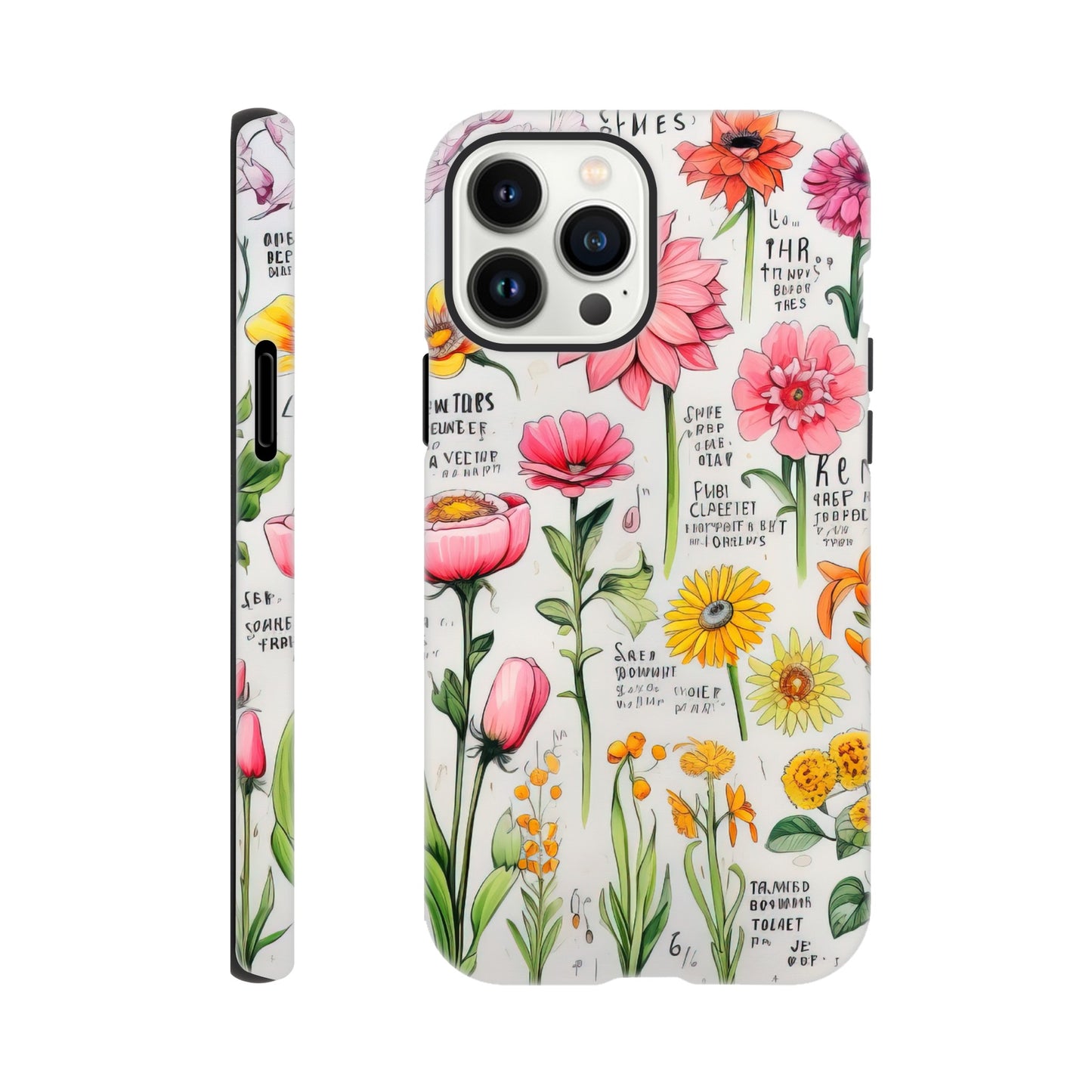 Vintage Flower | Sketch Notes | Tough Phone Case - iPhone