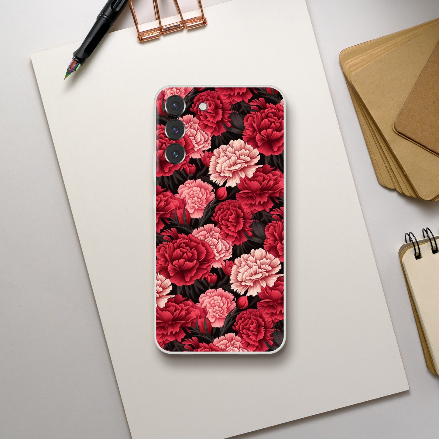 Carnations | Can-Do | Floral |  Flexi Phone Case- Samsung Galaxy