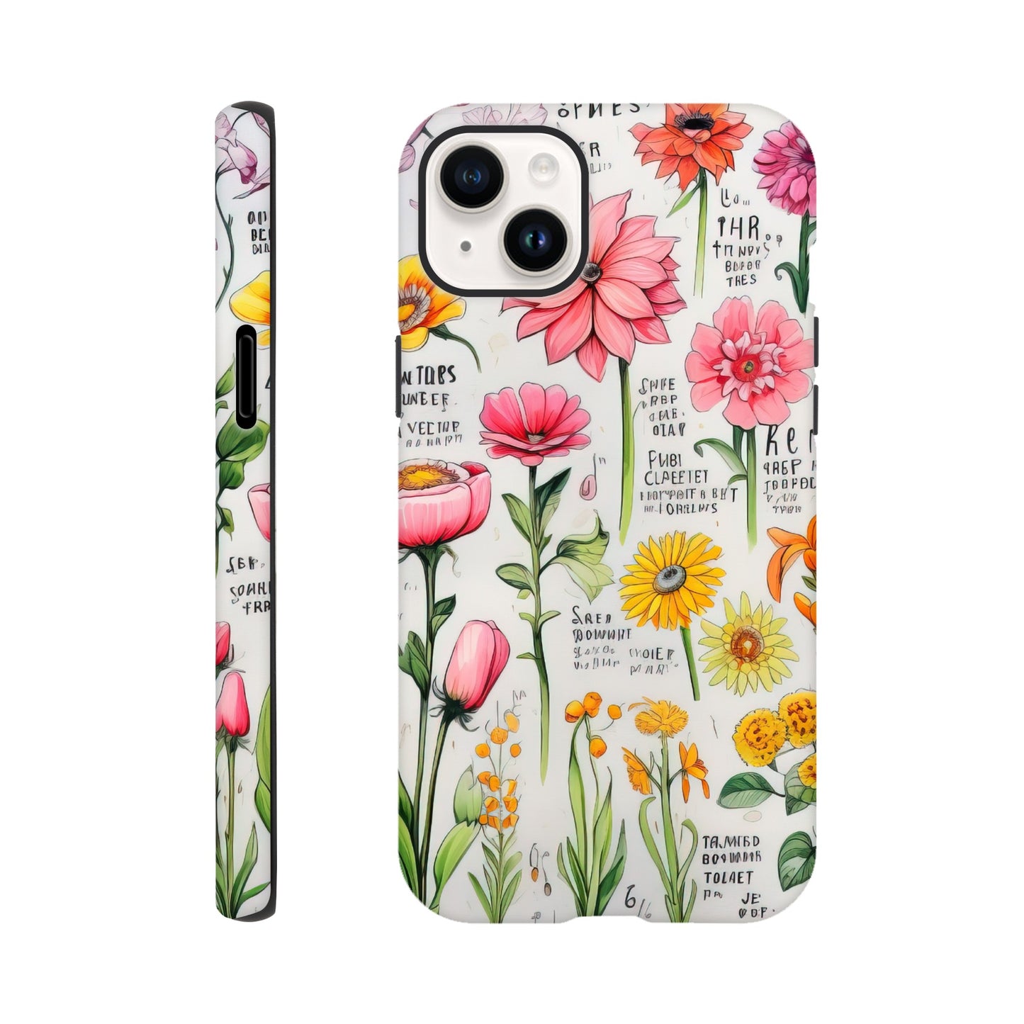 Vintage Flower | Sketch Notes | Tough Phone Case - iPhone