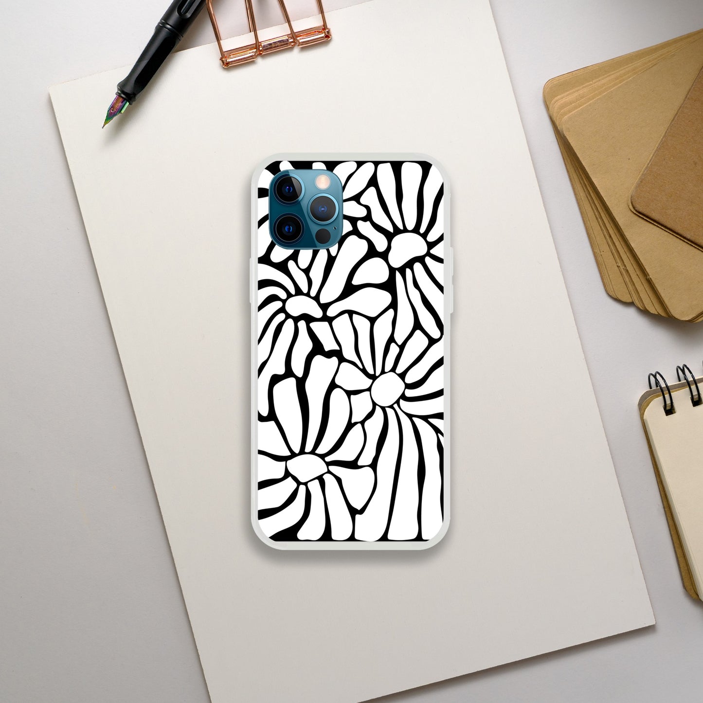 In Black And White  | Abstract Floral | Flexi Case iPhone