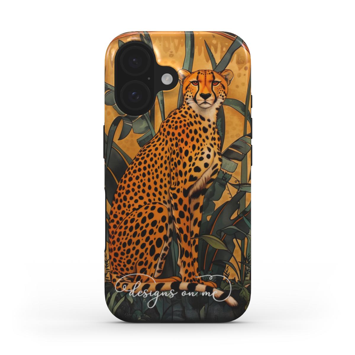 Yellow Cheetah Jungle Print MagSafe iPhone Case