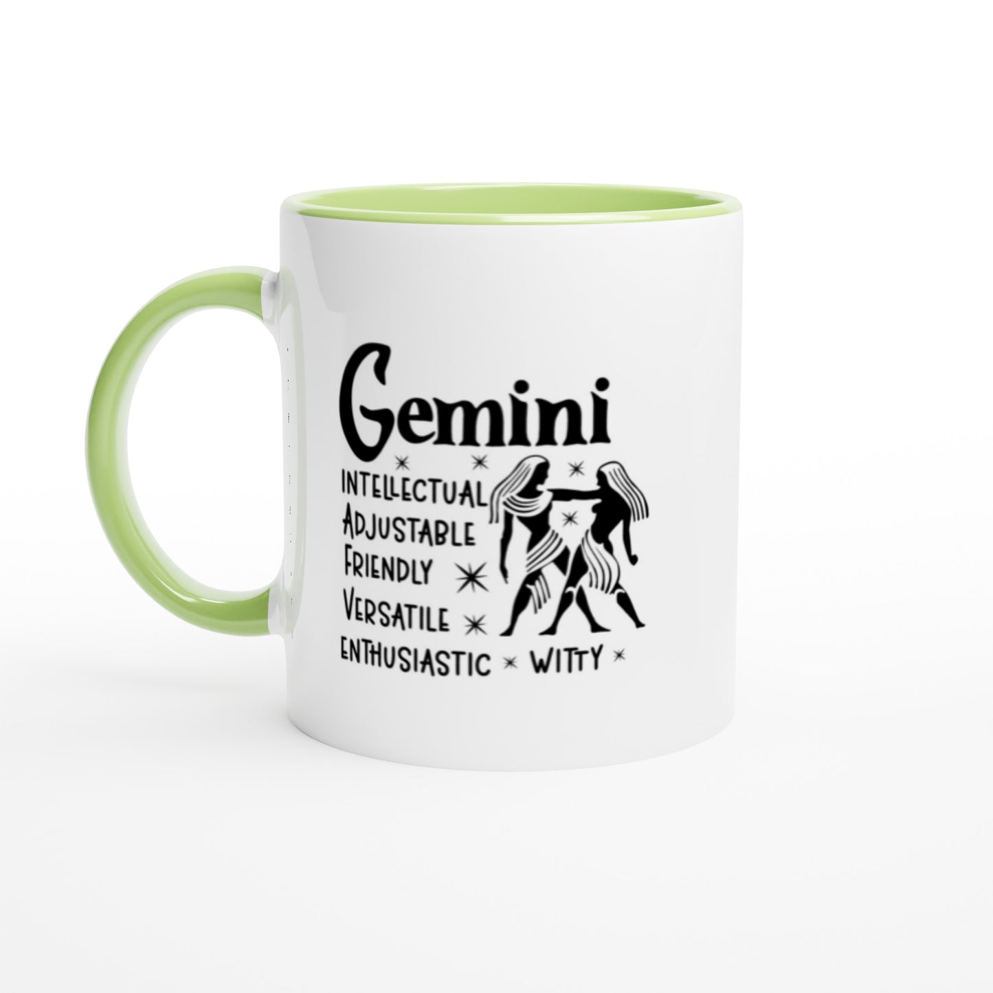 Gemini | Zodiac Sign | White  Ceramic 11oz Mug | Color Inside