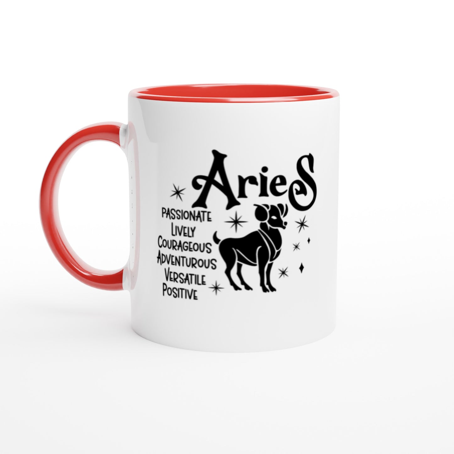 Aries | Zodiac Sign | White  Ceramic 11oz  Mug | Color Inside