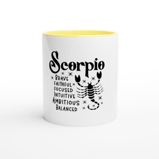 Scorpio | Zodiac Sign | White Ceramic 11oz Mug | Color Inside