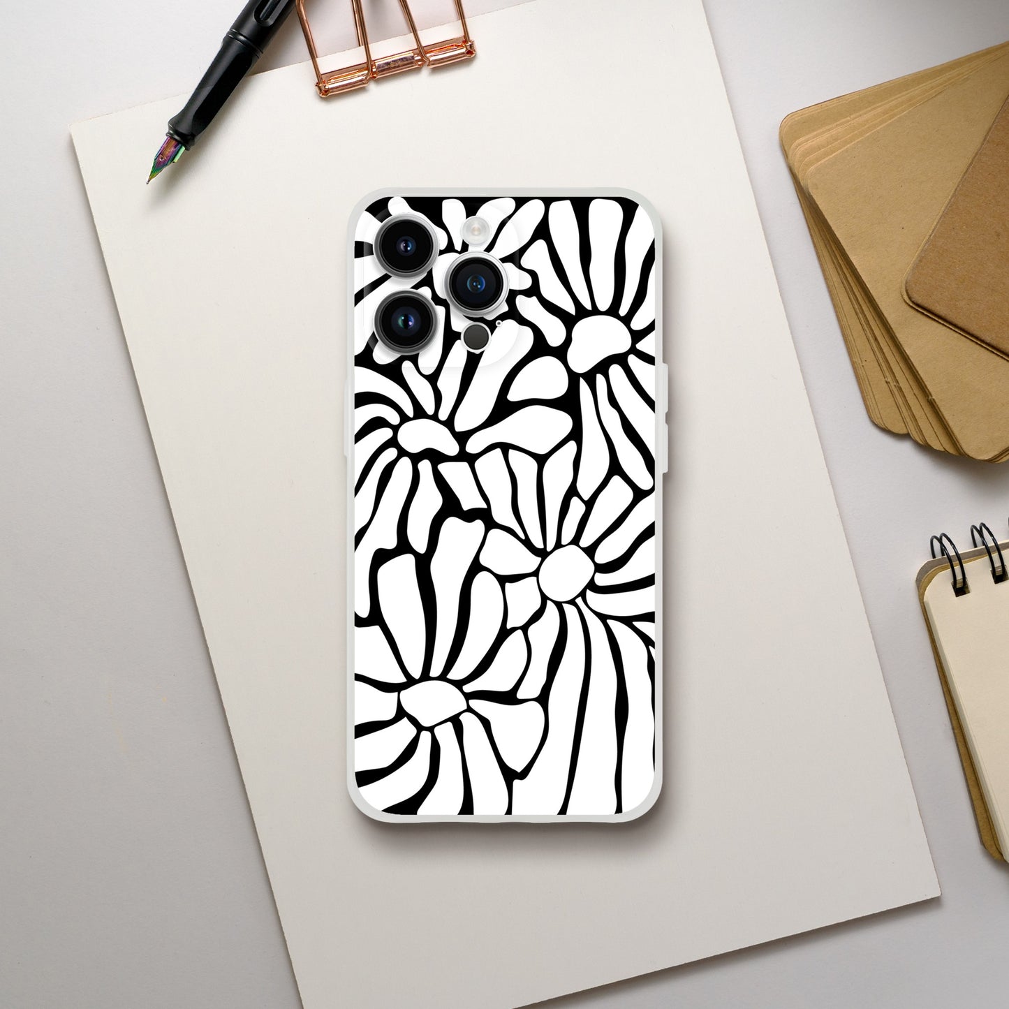 In Black And White  | Abstract Floral | Flexi Case iPhone