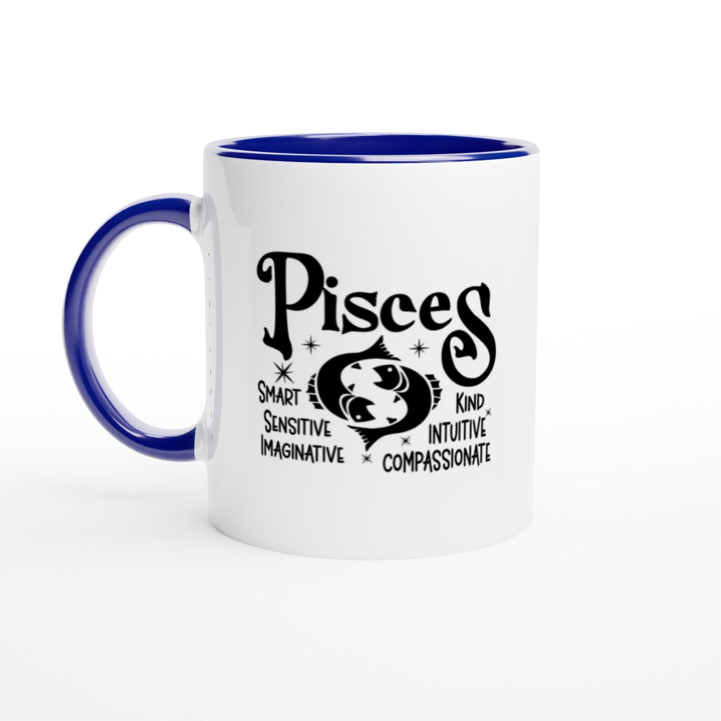 Pisces |  Zodiac Sign | White  11oz Ceramic Mug | Color Inside