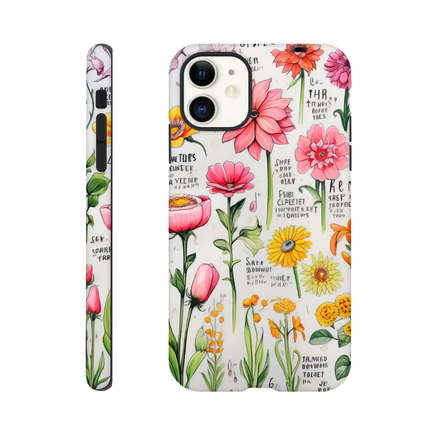 Vintage Flower | Sketch Notes | Tough Phone Case - iPhone