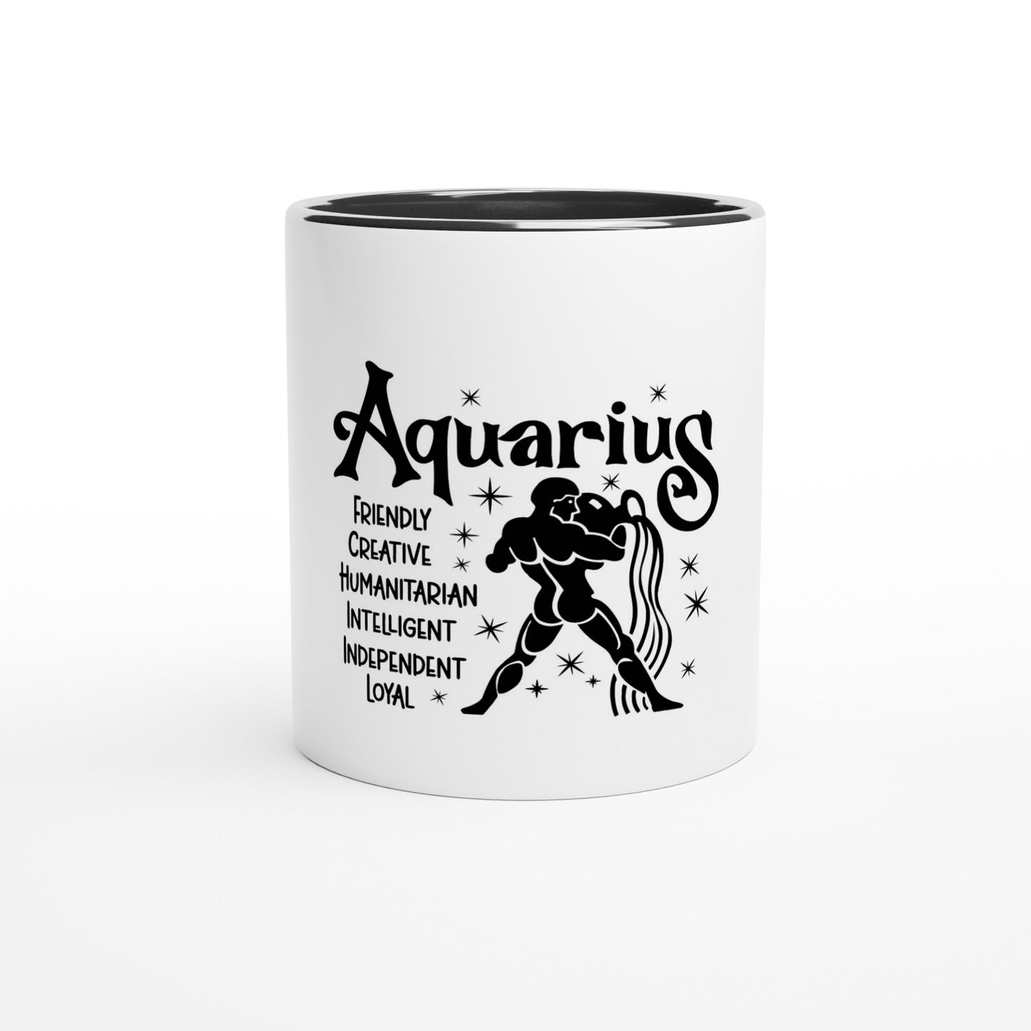 Aquarius | Zodiac Sign | White  11oz Ceramic Mug with Color Inside