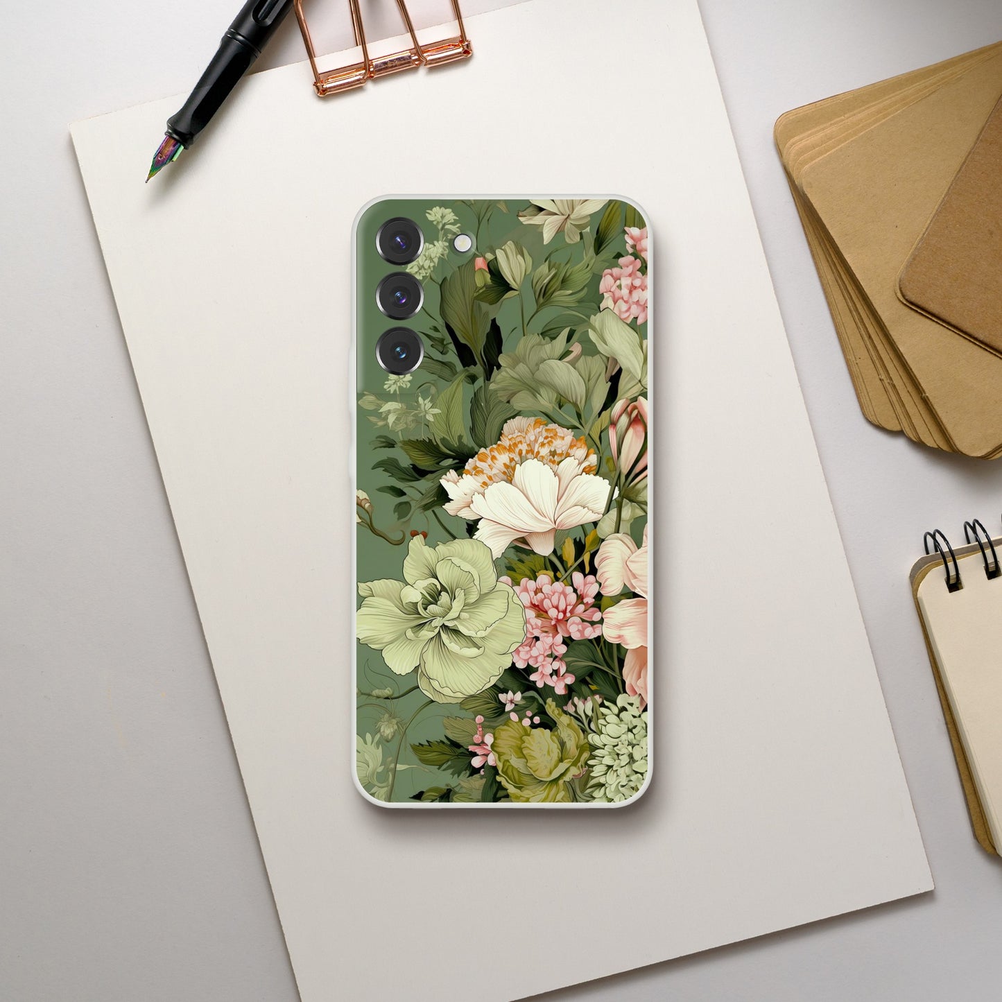 Sage | Floral | Flexi  Phone Case- Samsung Galaxy