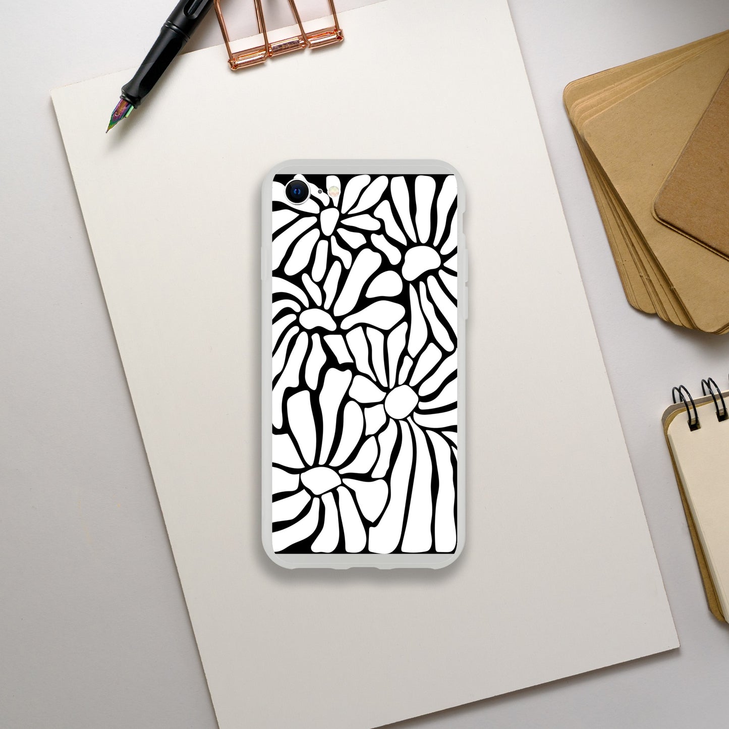 In Black And White  | Abstract Floral | Flexi Case iPhone