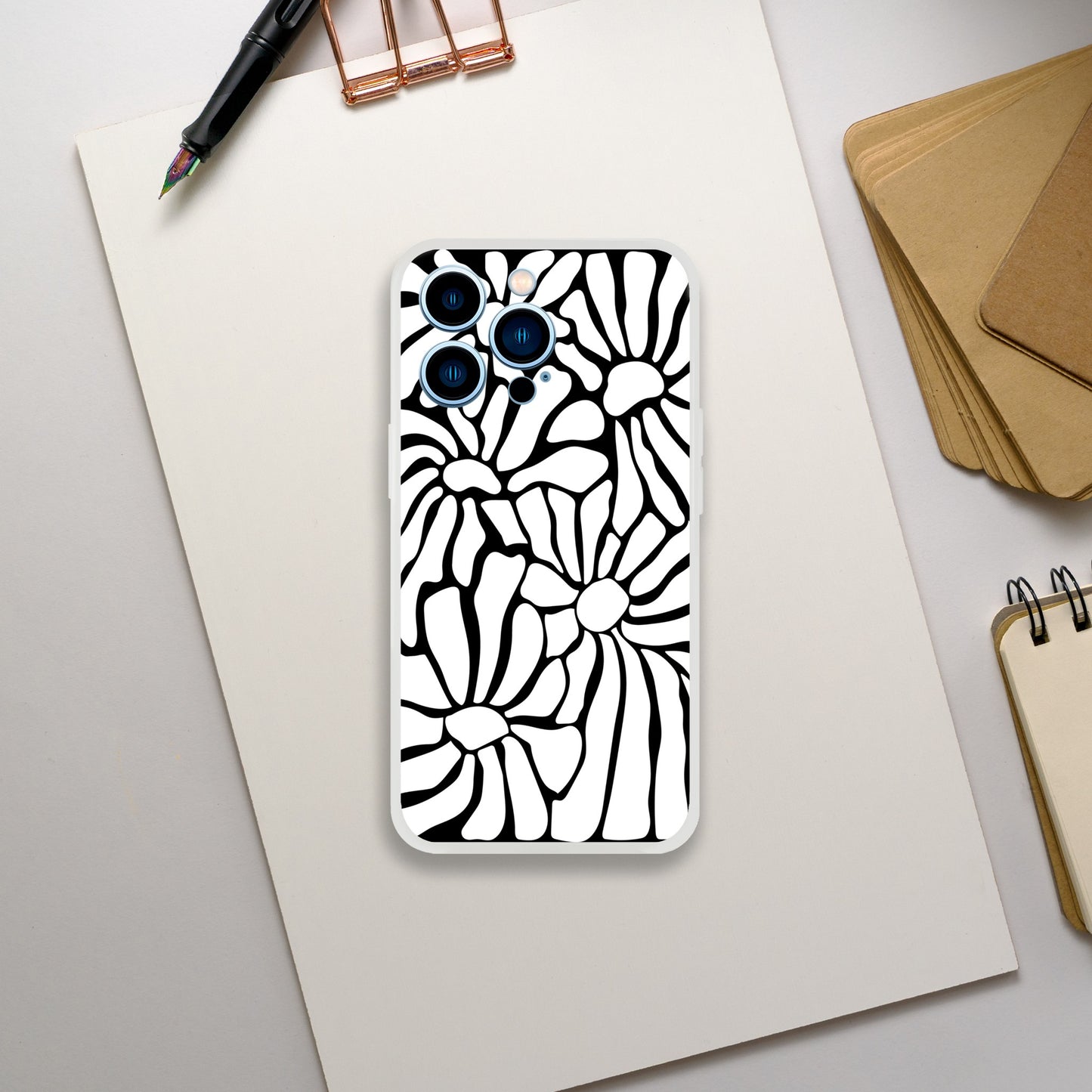 In Black And White  | Abstract Floral | Flexi Case iPhone