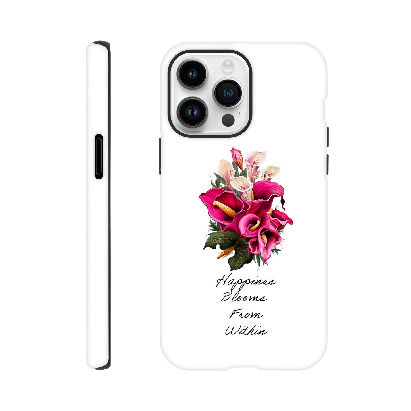 Happiness Quote | Floral | Tough Phone Case - iPhone