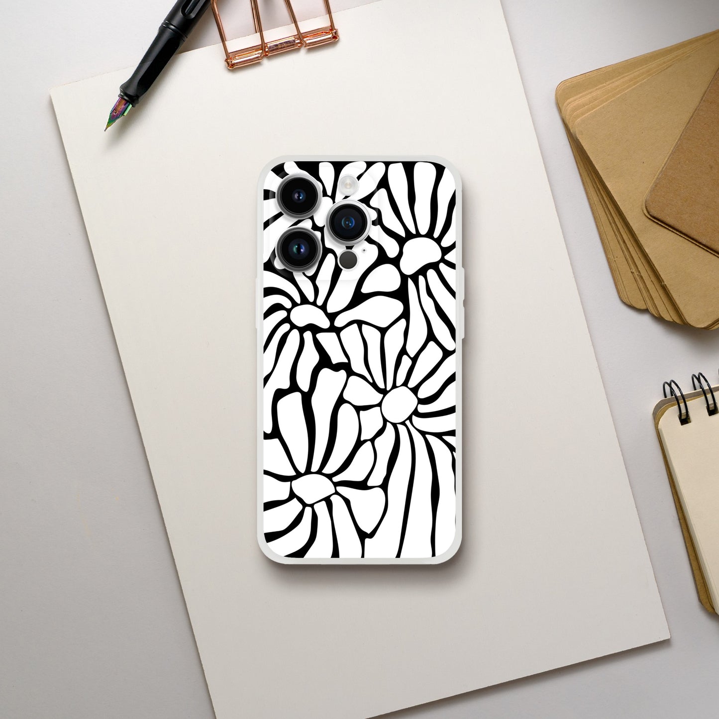 In Black And White  | Abstract Floral | Flexi Case iPhone