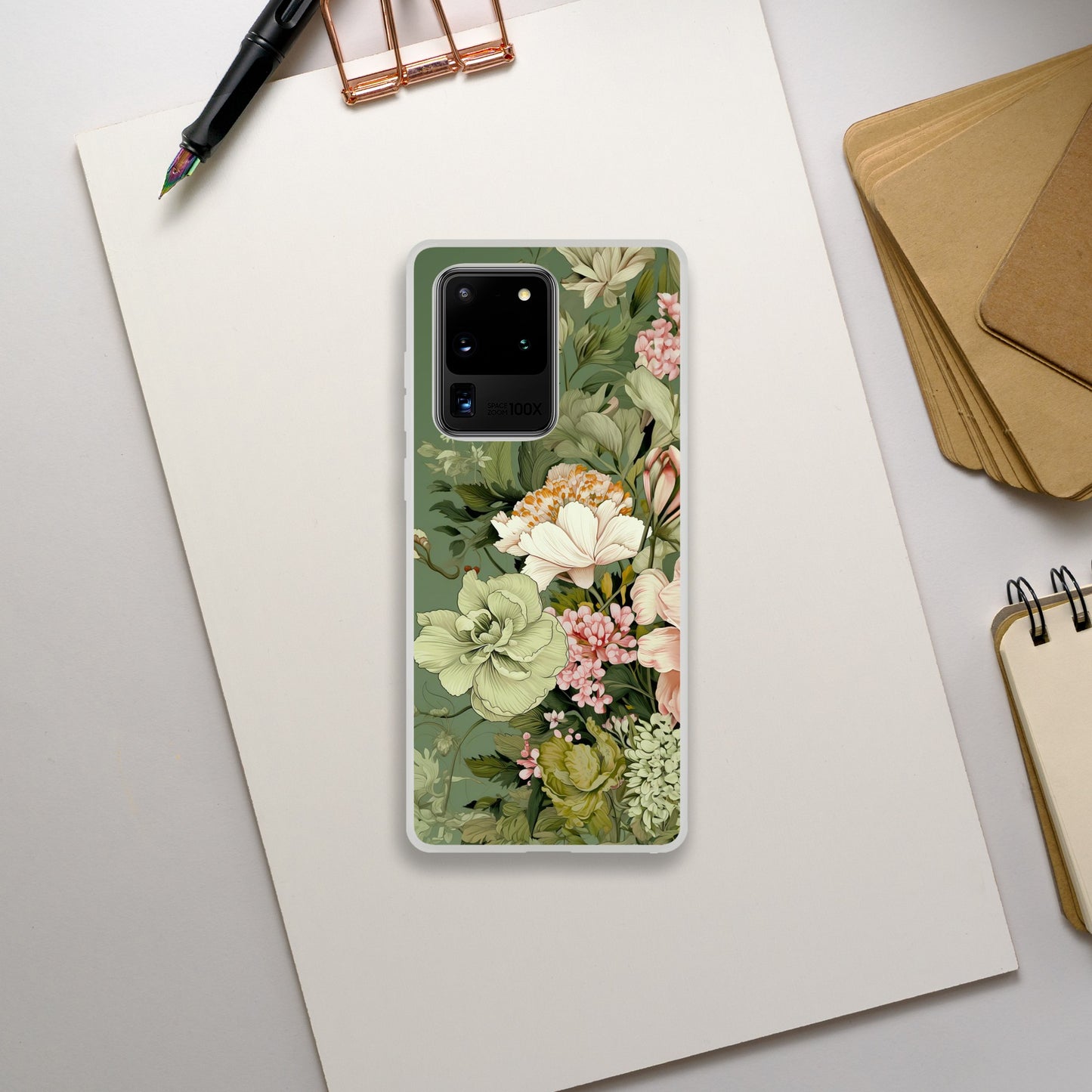 Sage | Floral | Flexi  Phone Case- Samsung Galaxy