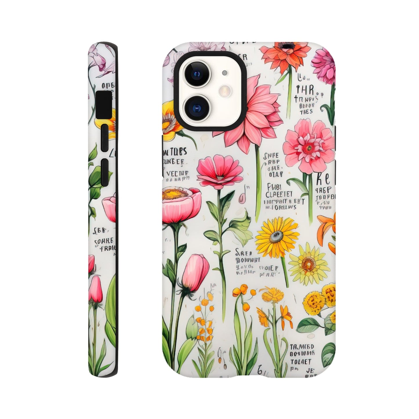 Vintage Flower | Sketch Notes | Tough Phone Case - iPhone