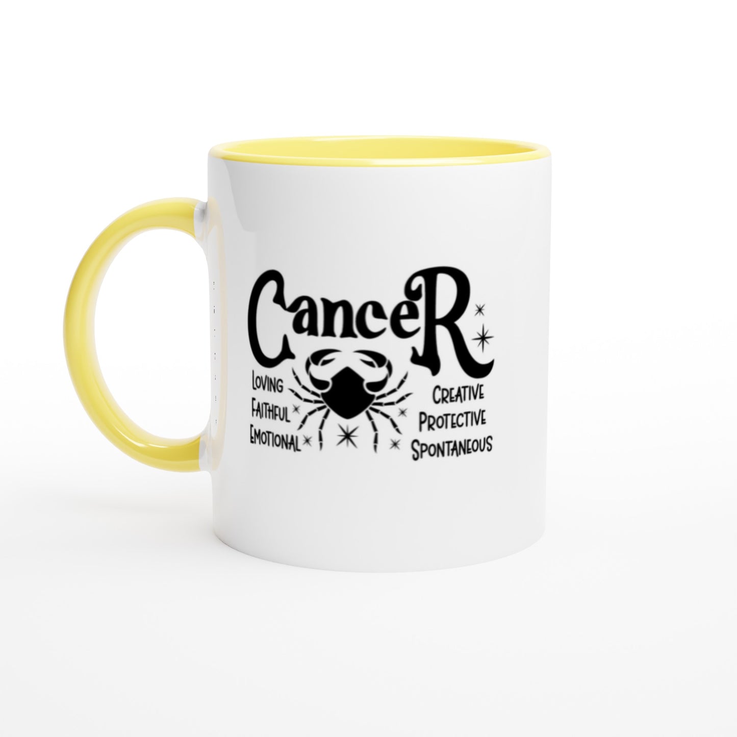 Cancer | Zodiac Sign | White  Ceramic Mug | Color Inside