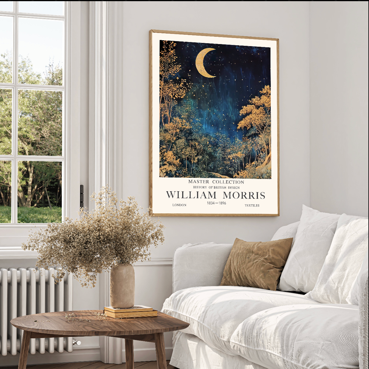 William Morris Art – Celestial Moon and Stars