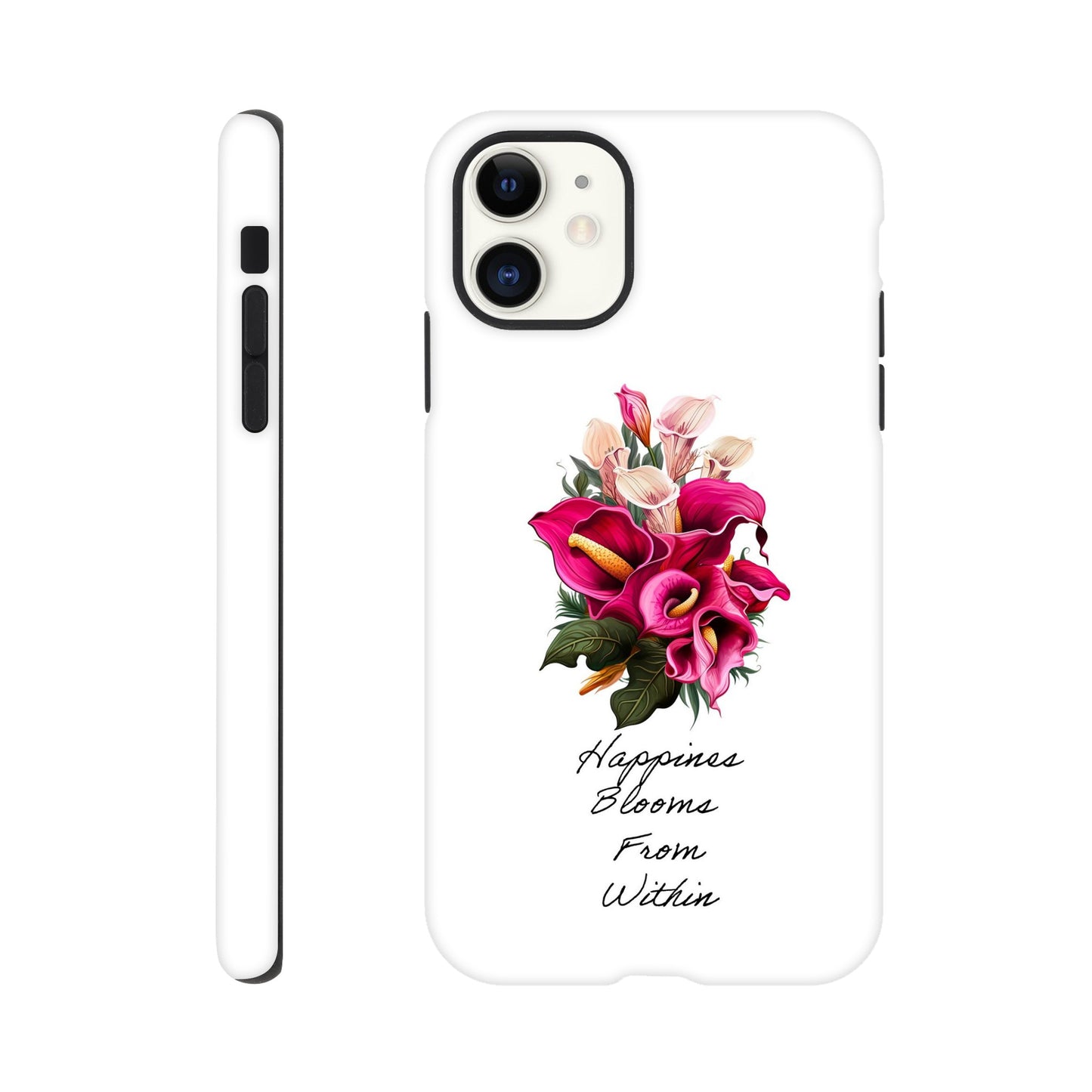 Happiness Quote | Floral | Tough Phone Case - iPhone